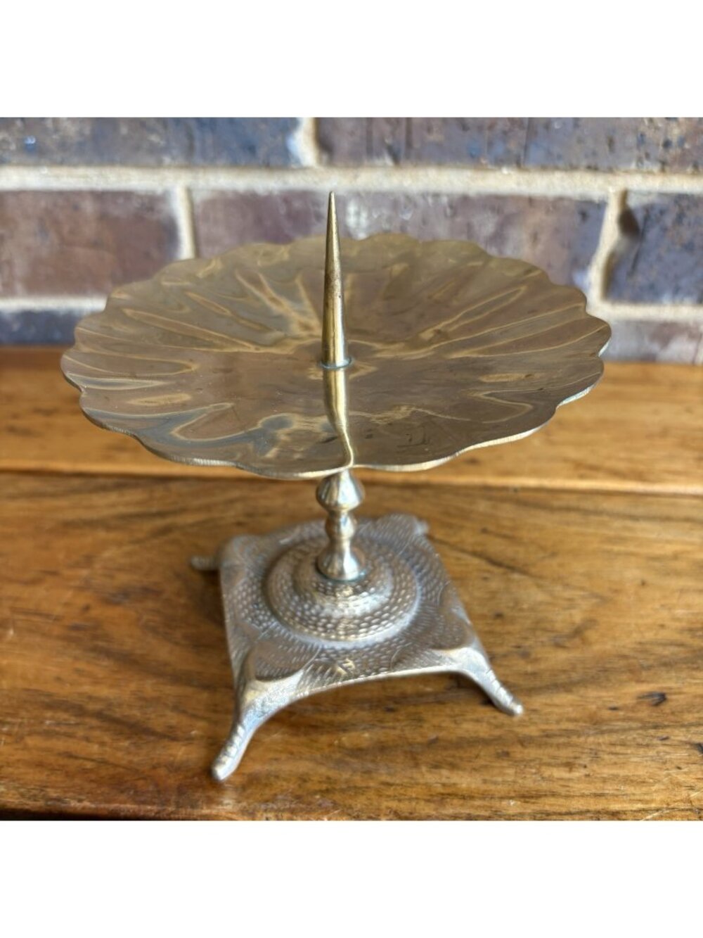 Brass Candle Stick Holder Vintage 6" x 5.5"